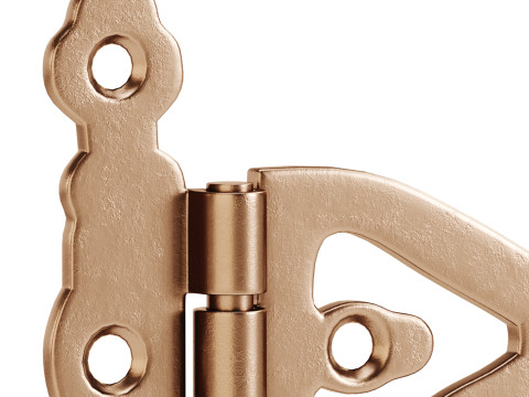 Black Wrought Iron Door Hinges Model 3D