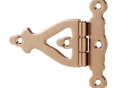Black Wrought Iron Door Hinges Model 3D