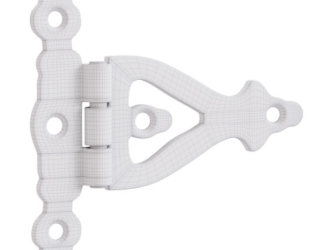 Black Wrought Iron Door Hinges Model 3D