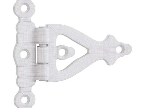 Black Wrought Iron Door Hinges 3D Model