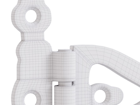 Black Wrought Iron Door Hinges Model 3D