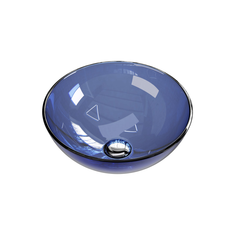 Blue Tempered Glass Vessel Sink 3D-Modell .c4d .max .obj .3ds .fbx .stl .blend