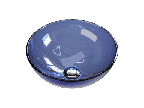 Blue Tempered Glass Vessel Sink 3D Модель