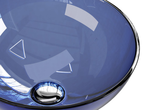 Blue Tempered Glass Vessel Sink 3D-Modell