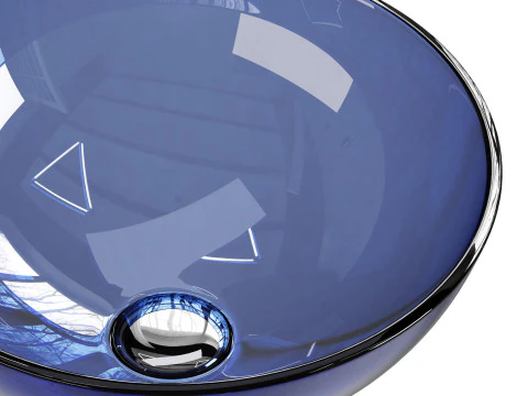 Blue Tempered Glass Vessel Sink 3D Model