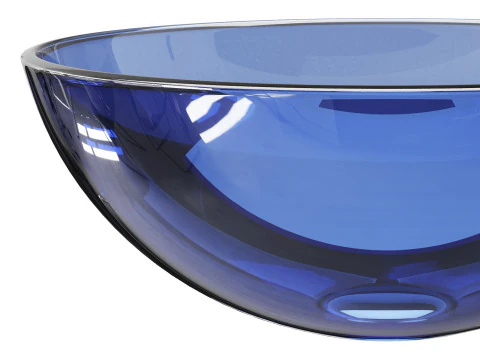 Blue Tempered Glass Vessel Sink 3D Model