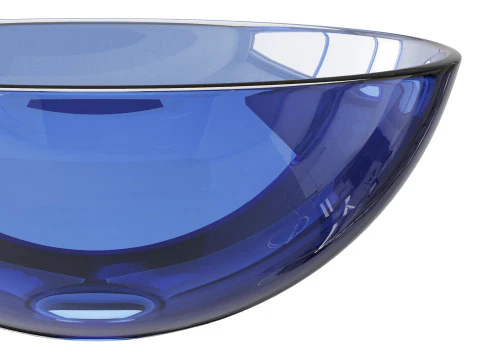Blue Tempered Glass Vessel Sink 3D Model