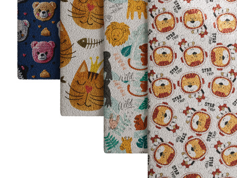 Carpet for childrens room set 6 Modelo 3D