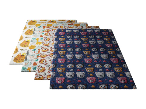 Carpet for childrens room set 6 Modelo 3D