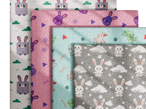 Carpet for childrens room set 7 Model 3D