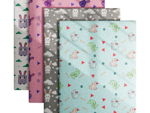 Carpet for childrens room set 7 Model 3D