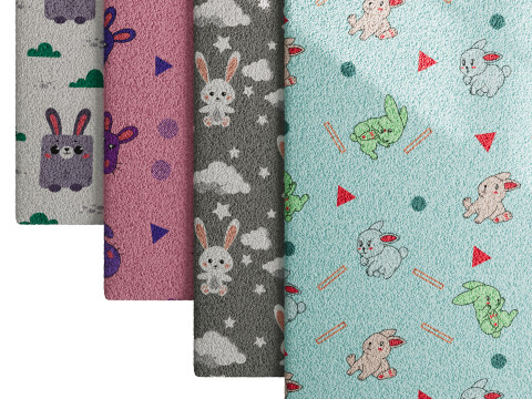 Carpet for childrens room set 7 Model 3D