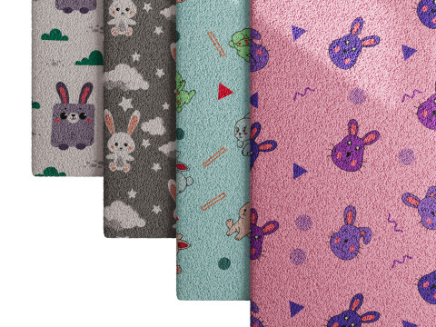 Carpet for childrens room set 7 Model 3D