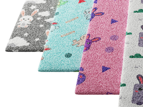 Carpet for childrens room set 7 Model 3D