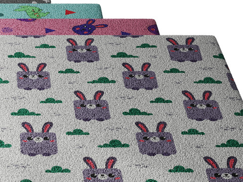 Carpet for childrens room set 7 Model 3D