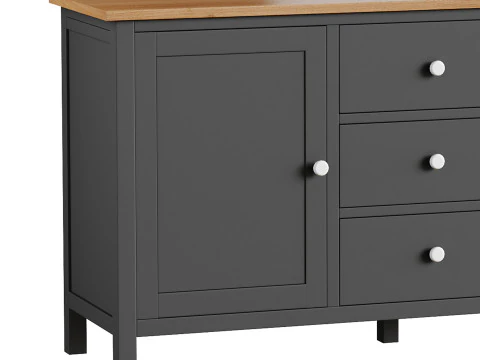Chest of drawers 3 drawers and 2 doors Terek 3D Model
