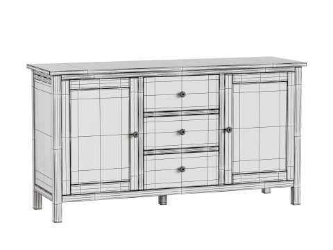 Chest of drawers 3 drawers and 2 doors Terek 3D Model
