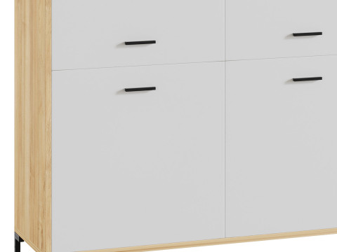 Cleveland-2 Wood White Cabinet 3D Модель