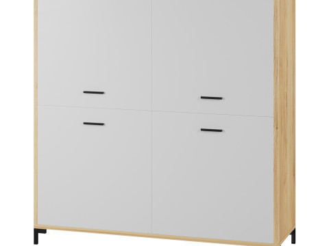 Cleveland-2 Wood White Cabinet 3D Модель