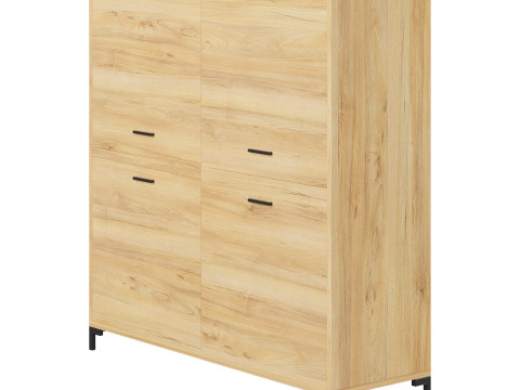 Cleveland-2 Wood White Cabinet 3D Модель