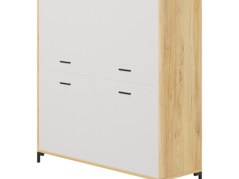 Cleveland-2 Wood White Cabinet 3D Модель