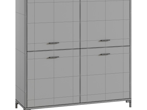 Cleveland-2 Wood White Cabinet 3D Модель