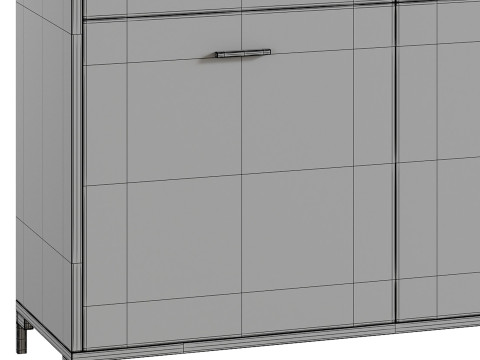 Cleveland-2 Wood White Cabinet 3D Модель