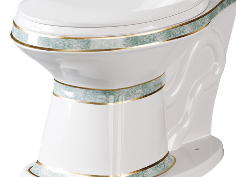 Corner Elongated Two Piece Dual Flush Bathroom Toilet 3D Model