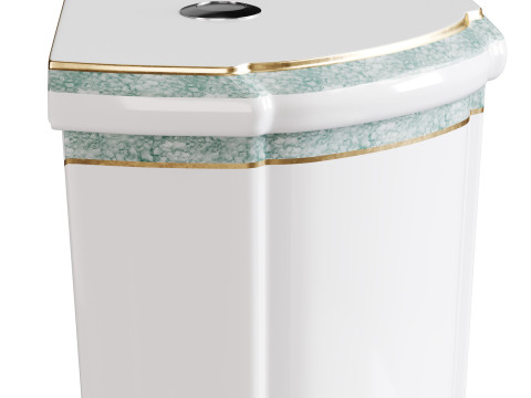Corner Elongated Two Piece Dual Flush Bathroom Toilet 3D Model