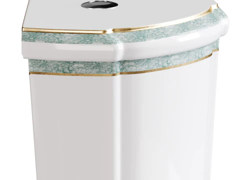 कोने वाला लम्बा दो टुकड़ा वाला डुअल फ्लश बाथरूम शौचालय 3D मॉडल