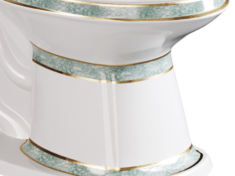 Corner Elongated Two Piece Dual Flush Bathroom Toilet 3D Model