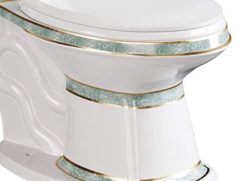 Corner Elongated Two Piece Dual Flush Bathroom Toilet 3D Model