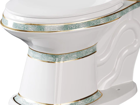 कोने वाला लम्बा दो टुकड़ा वाला डुअल फ्लश बाथरूम शौचालय 3D मॉडल