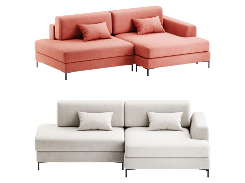 Corner sofa Edwin Velvet Terra 3D Model