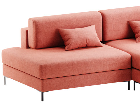 Corner sofa Edwin Velvet Terra Modelo 3D