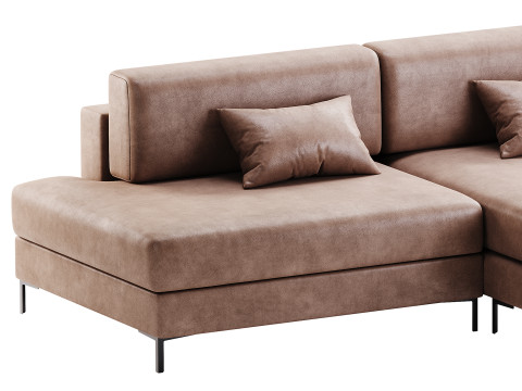 Corner sofa Edwin Velvet Terra Modelo 3D
