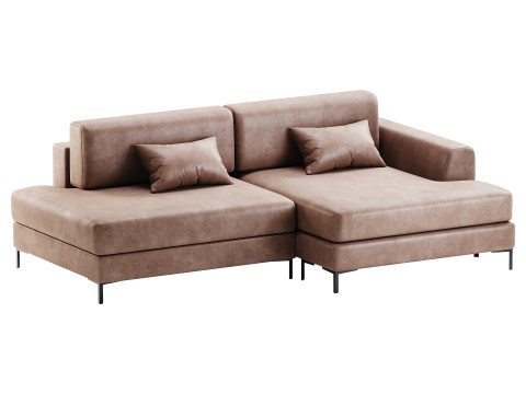 Corner sofa Edwin Velvet Terra Modelo 3D
