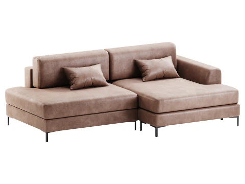 Corner sofa Edwin Velvet Terra 3D Model