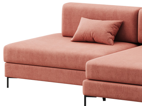 Corner sofa Edwin Velvet Terra Modelo 3D