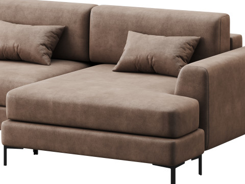 Corner sofa Edwin Velvet Terra Modelo 3D