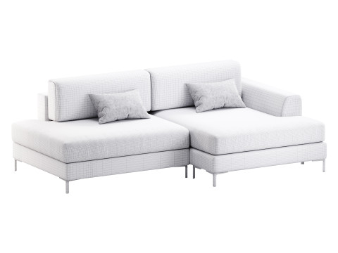 Corner sofa Edwin Velvet Terra Modelo 3D