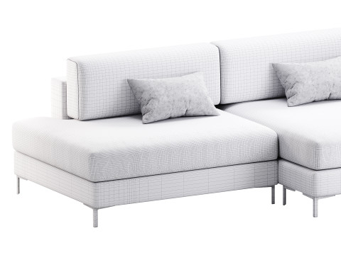 Corner sofa Edwin Velvet Terra Modelo 3D