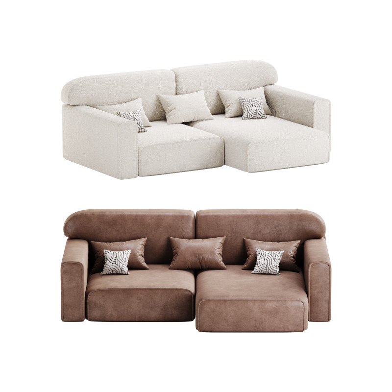 Corner sofa Vienna Bucle White 3D Model .c4d .max .obj .3ds .fbx .stl .blend