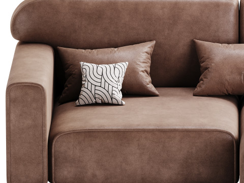 Corner sofa Vienna Bucle White 3D Model