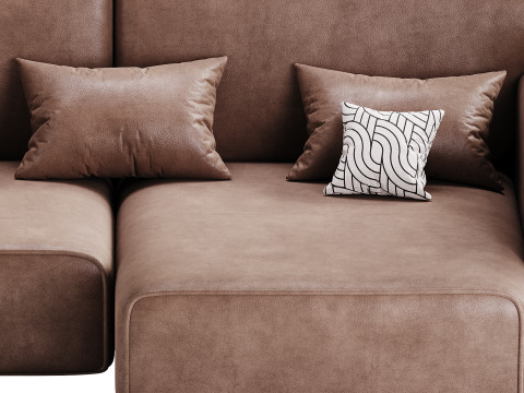 Corner sofa Vienna Bucle White 3D Model