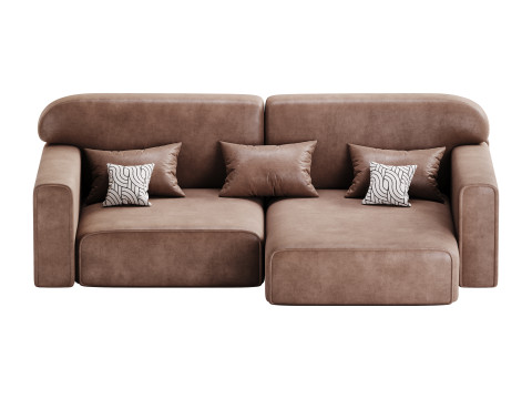 Corner sofa Vienna Bucle White 3D Model