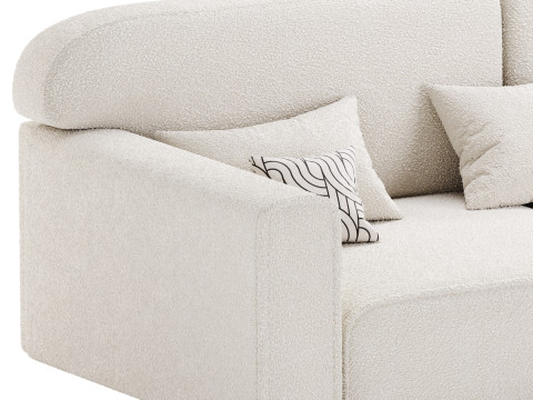 Corner sofa Vienna Bucle White 3D Model