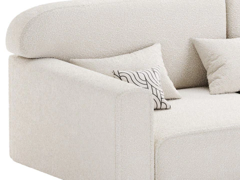 Corner sofa Vienna Bucle White 3D Model