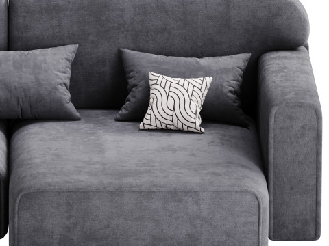 Corner sofa Vienna Bucle White 3D Model