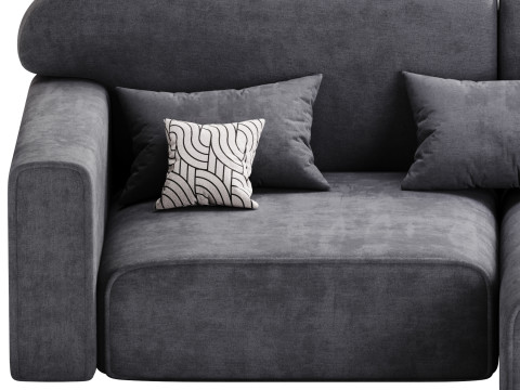 Corner sofa Vienna Bucle White 3D Model